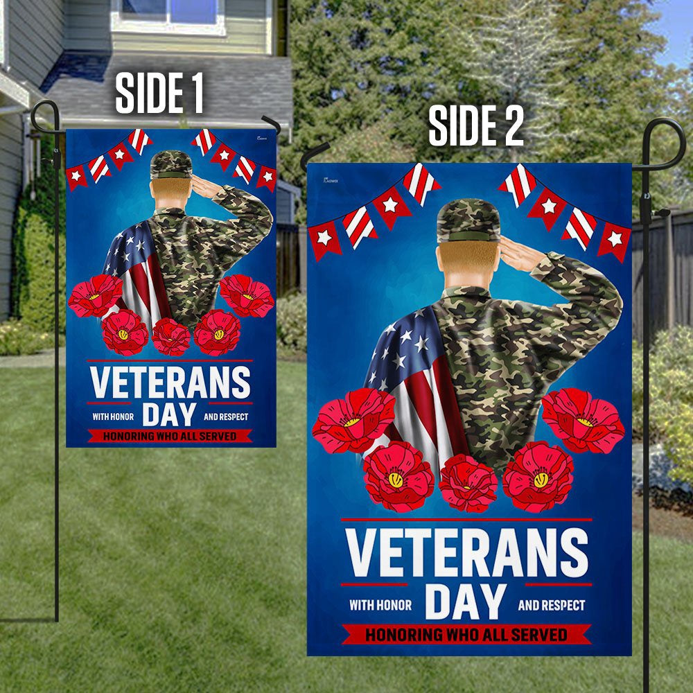 Veteran Flag, Veterans Day With Honor And Respect Flag