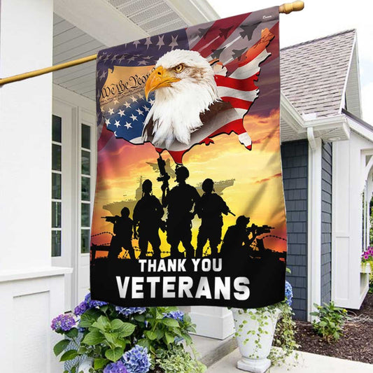 Veteran Flag, We The People American Eagle Thank You Veterans Flag