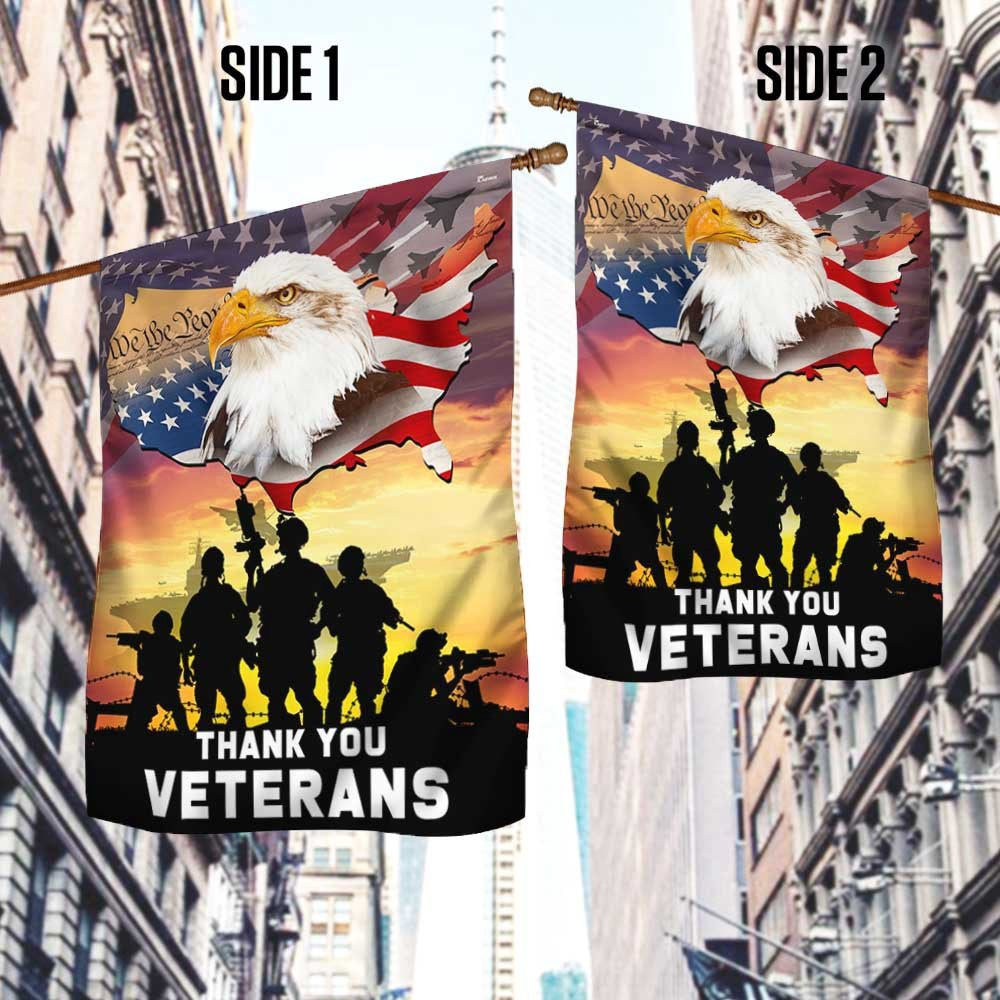 Veteran Flag, We The People American Eagle Thank You Veterans Flag