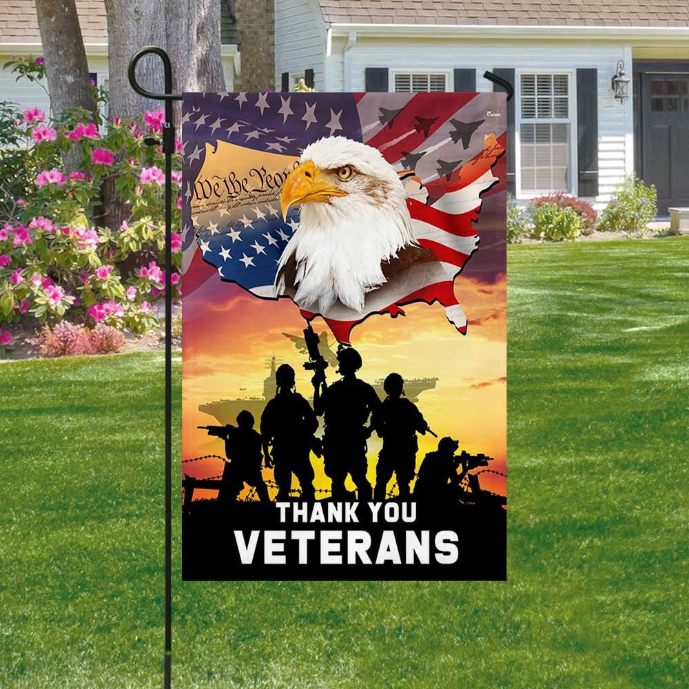 Veteran Flag, We The People American Eagle Thank You Veterans Flag