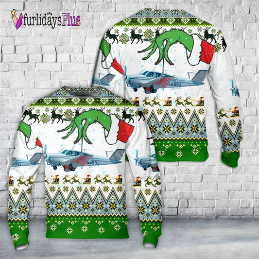 Veteran Sweater, Beechcraft Bonanza Christmas AOP Sweater