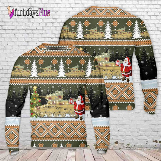Veteran Sweater, British Army M3 Stuart Honey Connecticut IV A Squadron, 5th Royal Tank Regiment, 7th Armoured Division Christmas Sweater