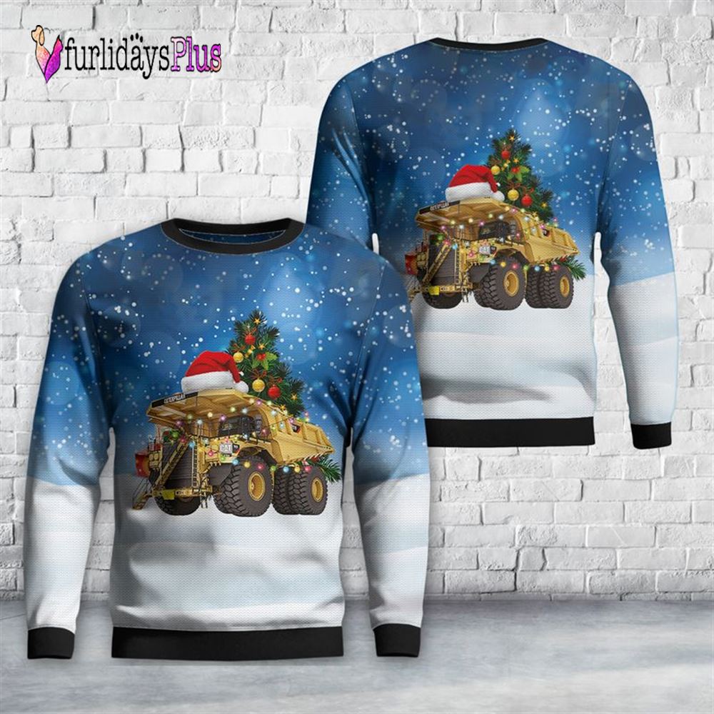 Veteran Sweater, Caterpillar 797F Mining Dump Truck Christmas Sweater