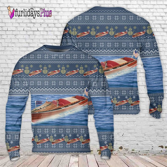 Veteran Sweater, Chris Craft Runabout Christmas Sweater