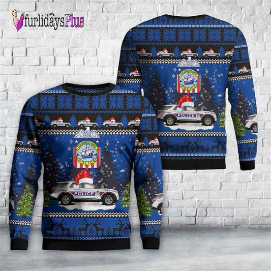 Veteran Sweater, Columbus, Ohio, Columbus Division of Police Explorer Car Christmas Sweater
