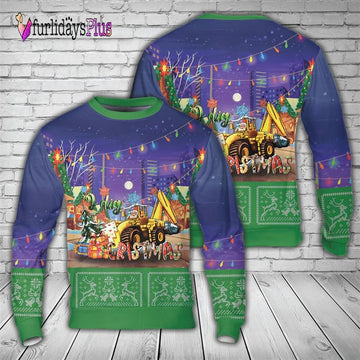 Veteran Sweater, I Dig Christmas Backhoe Loader Sweater