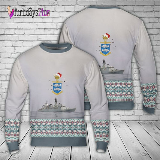 Veteran Sweater, Royal Danish Navy Kongelige Danske Marine Corvette F 355 HDMS Olfert Fischer Christmas Sweater