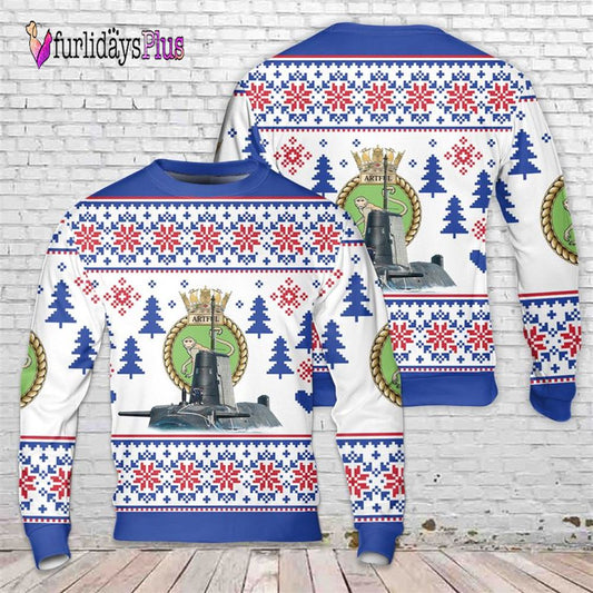Veteran Sweater, Royal Navy HMS Artful (S121) Astute class nuclear powered fleet submarine Christmas Sweater