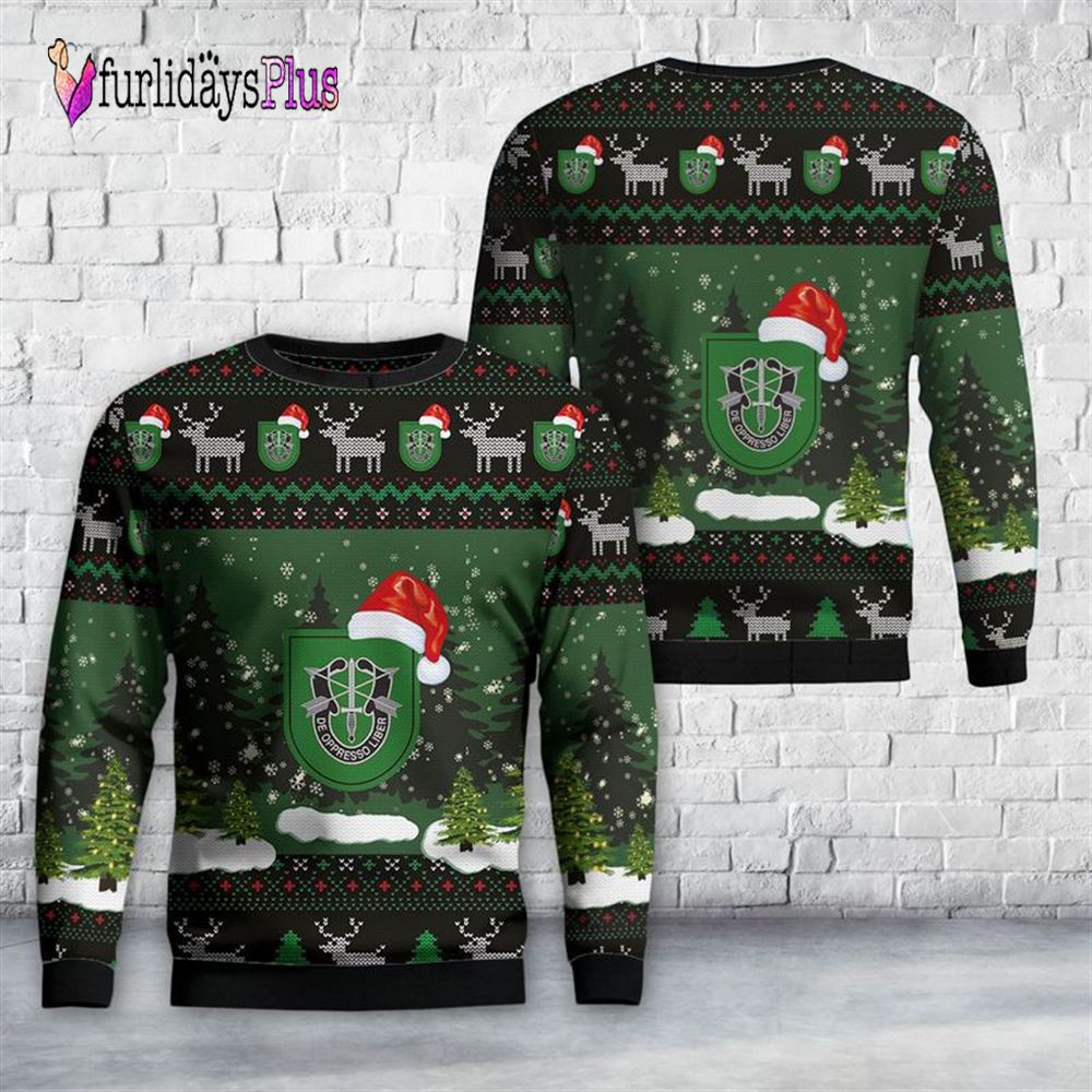 Veteran Sweater, US Army 10th Special Forces Group (10th SFG) Christmas Sweater