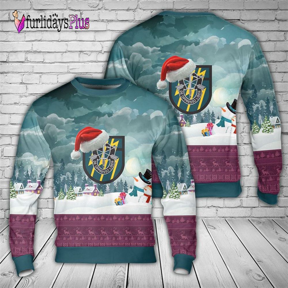 Veteran Sweater, US Army 12th Special Forces Group (12th SFG) Christmas Sweater