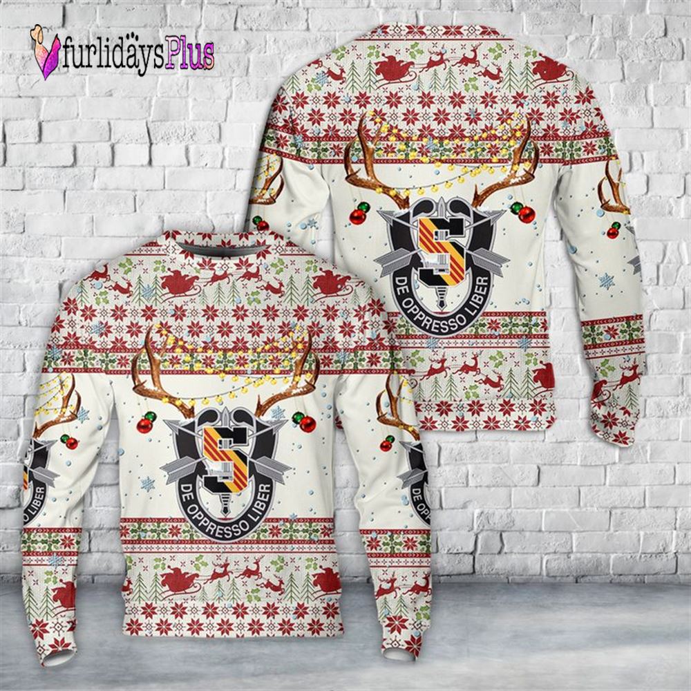 Veteran Sweater, US Army 5th Special Forces Group (5th SFG) Christmas Ugly Sweater