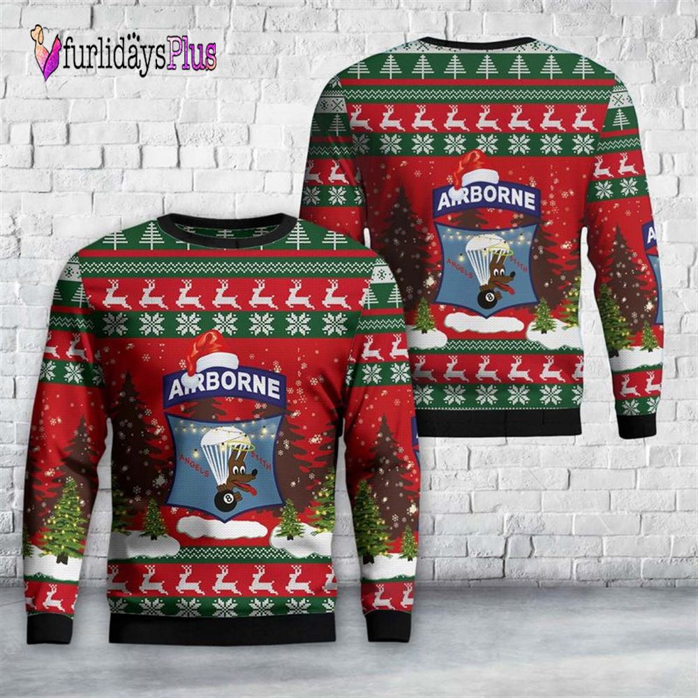 Veteran Sweater, US Army Airborne 511th Parachute Infantry Regiment (511th PIR) Christmas Sweater