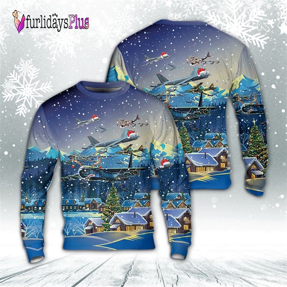 Veteran Sweater, US Army Boeing B 52 Stratofortress Christmas Sweater