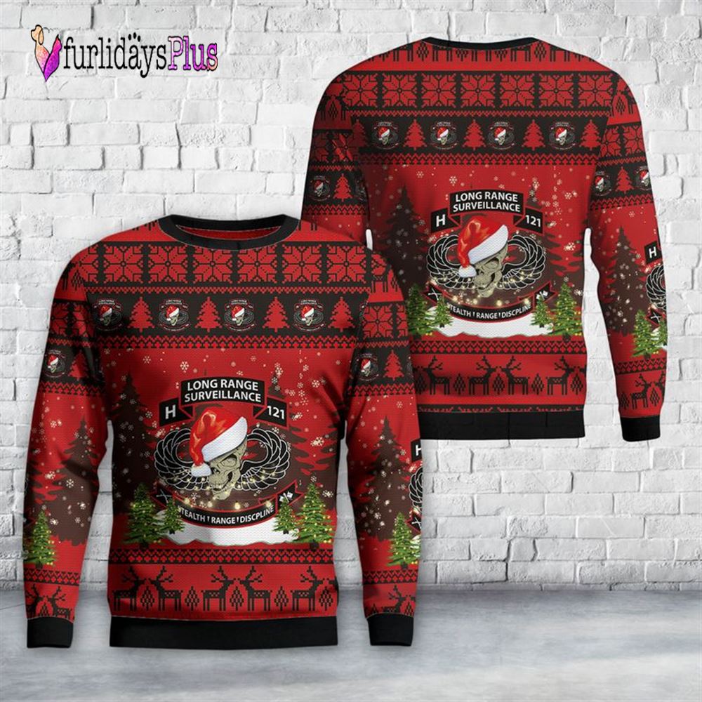Veteran Sweater, US Army H121 Long Range Surveillance Christmas Sweater
