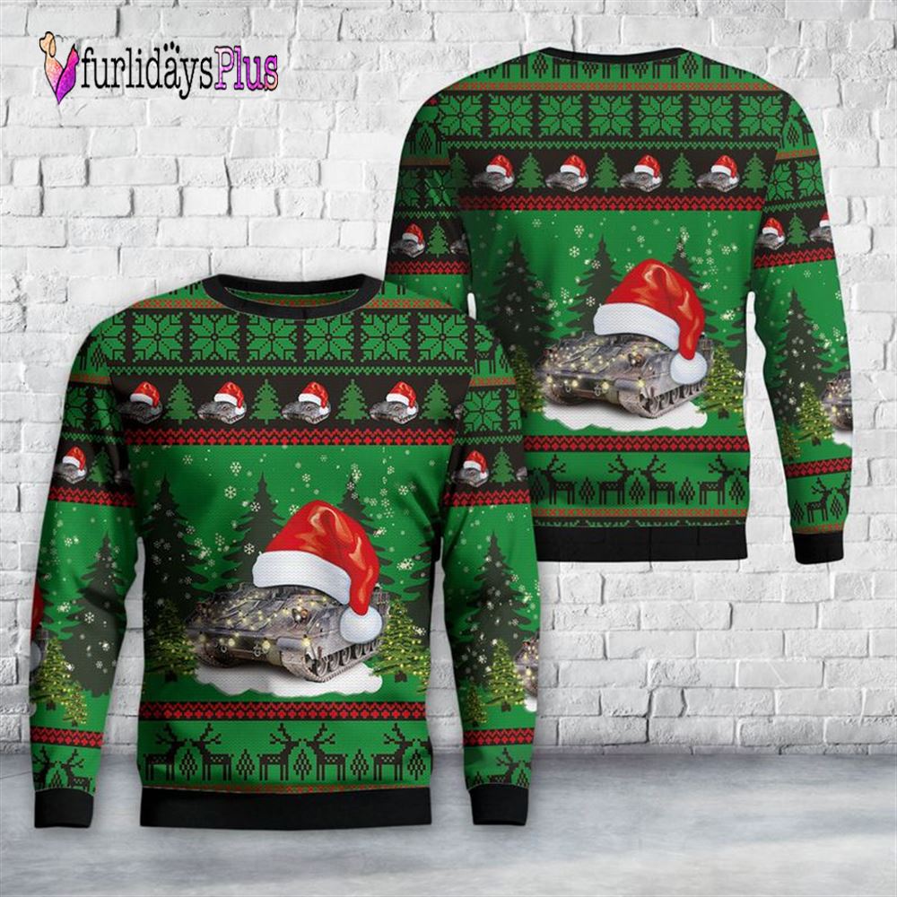 Veteran Sweater, US Army M3A3 Bradley Fire Support Team Vehicle Christmas Sweater