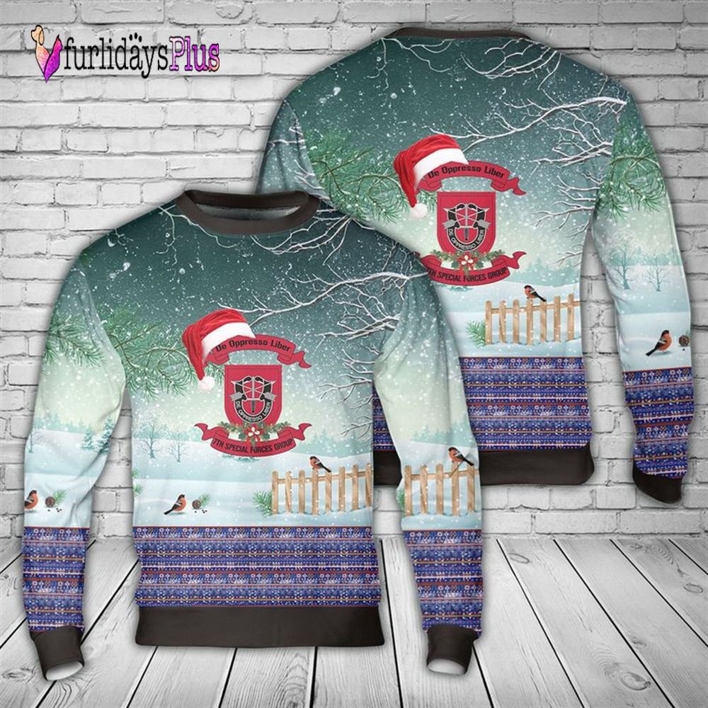 Veteran Sweater, US Army Special Forces 7th Special Forces Group (Airborne) (7th SFG) (A) Christmas Sweater