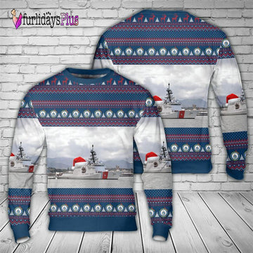 Veteran Sweater, US Coast Guard Cutter Ship USCGC Waesche (WMSL 751) Christmas Sweater