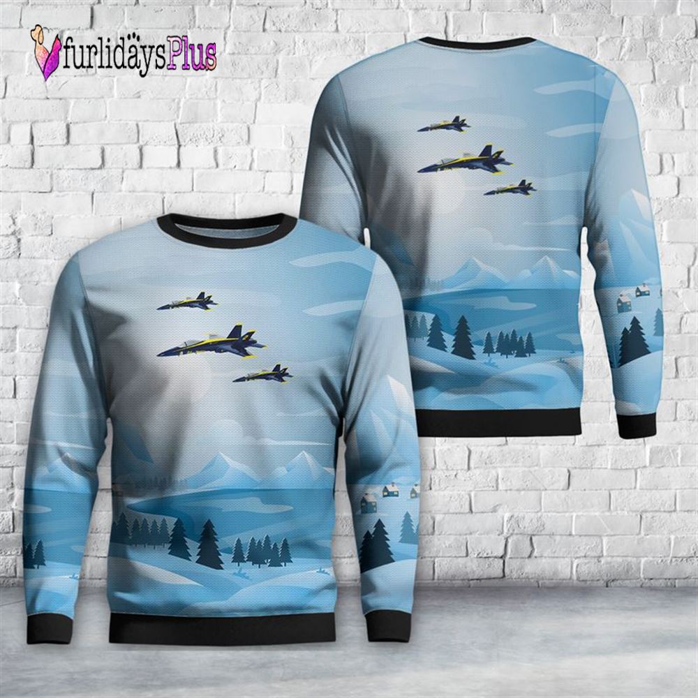 Veteran Sweater, US Navy Blue Angels A 18C Christmas Sweater
