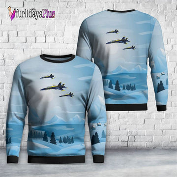 Veteran Sweater, US Navy Blue Angels A 18C Christmas Sweater