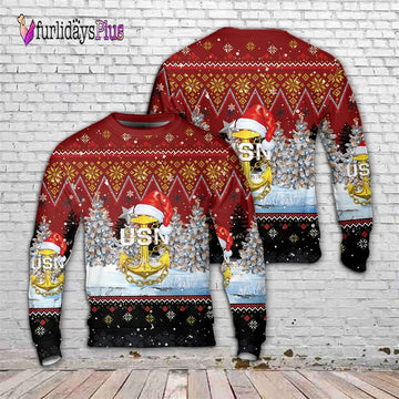 Veteran Sweater, US Navy Master Chief Anchor Christmas Sweater