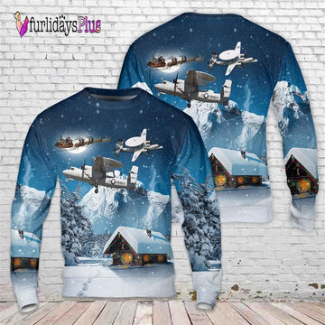 Veteran Sweater, US Navy Northrop Grumman E 2 Hawkeye Christmas Sweater