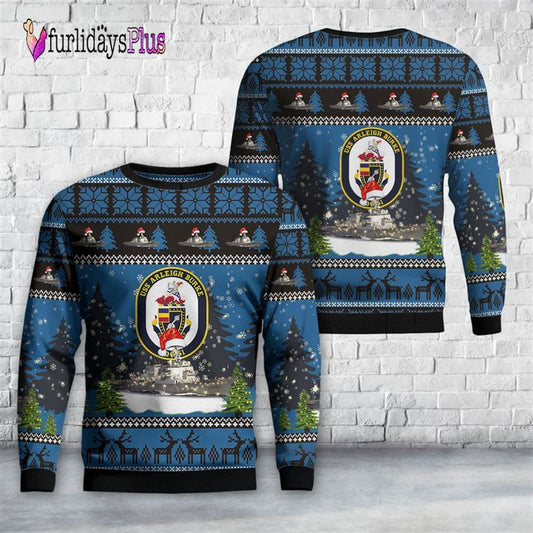 Veteran Sweater, US Navy USS Arleigh Burke (DDG 51) Arleigh Burke class guided missile destroyers Christmas Sweater