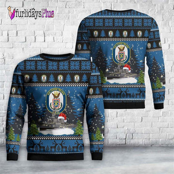 Veteran Sweater, US Navy USS Curtis Wilbur (DDG 54) Arleigh Burke class guided missile destroyers Christmas Sweater