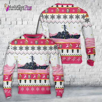 Veteran Sweater, US Navy USS Stethem (DDG 63) Arleigh Burke class destroyer AOP Ugly Sweater