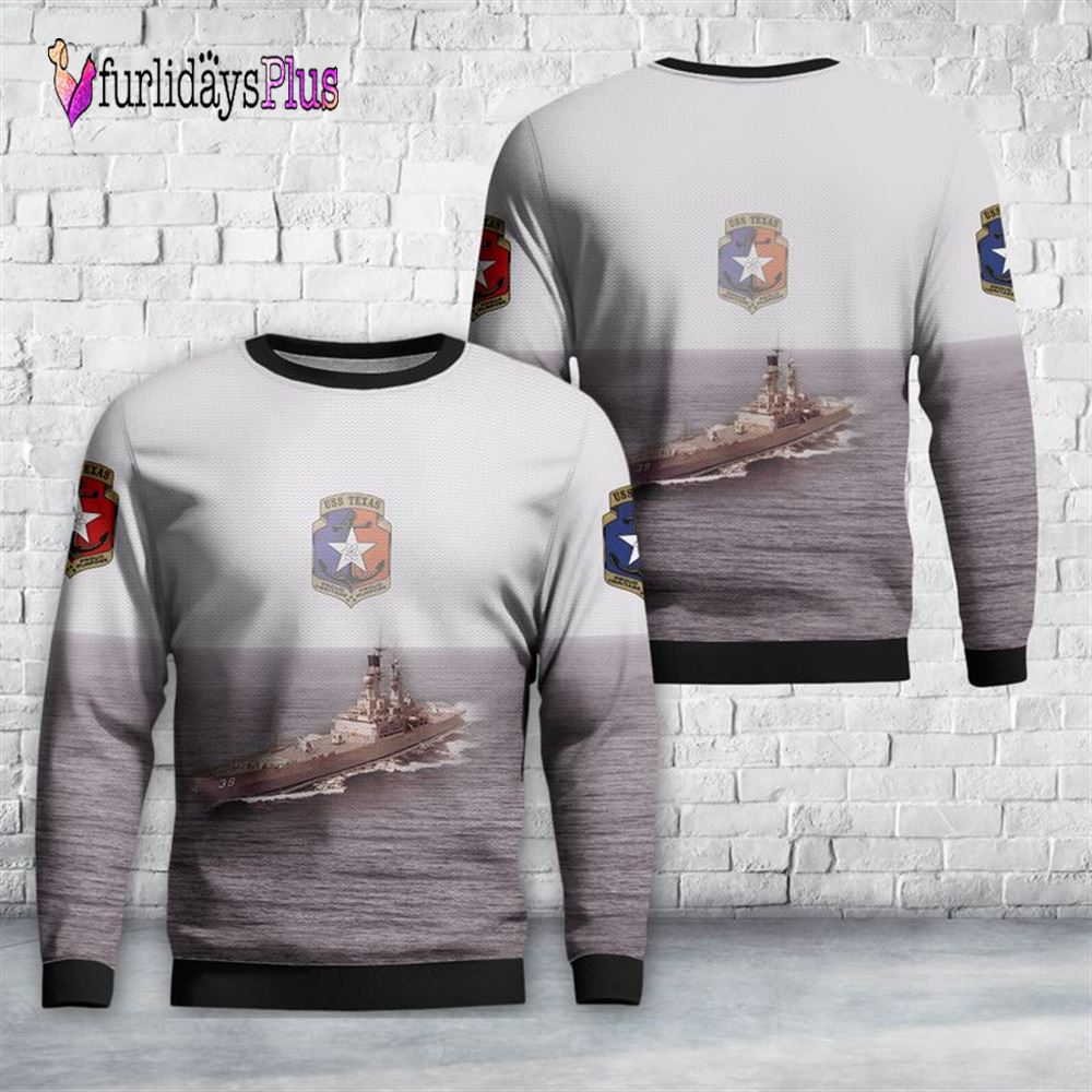 Veteran Sweater, US Navy USS Texas (CGN 39) Christmas Sweater