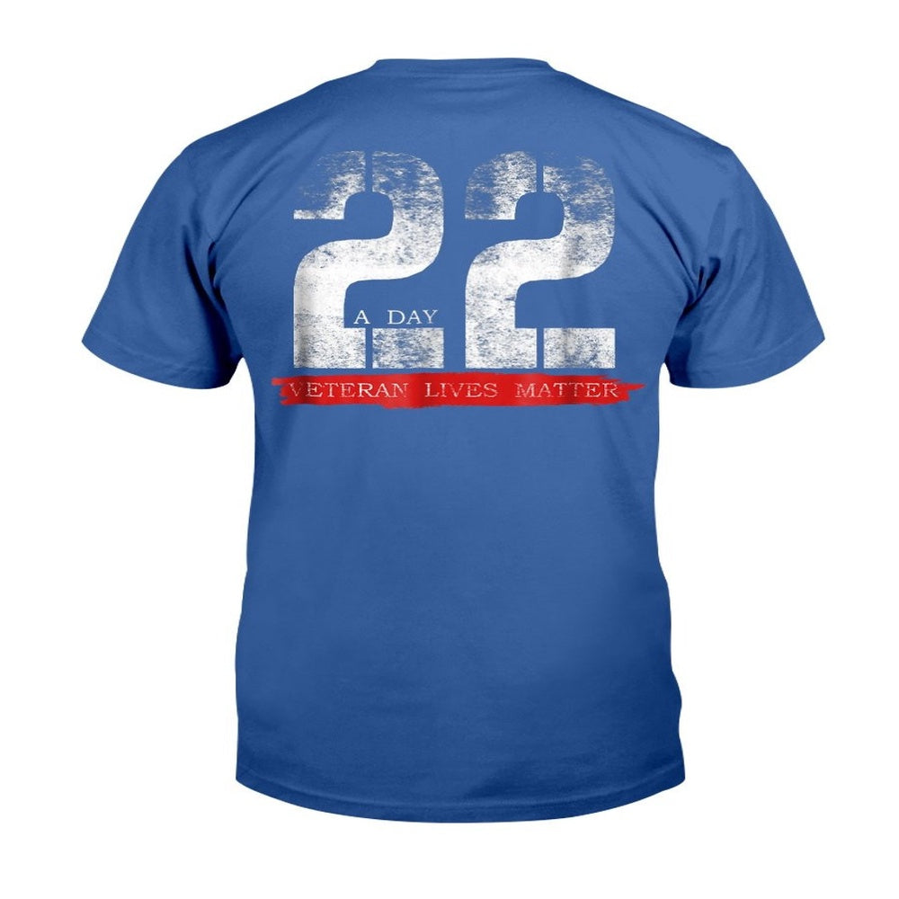 Veteran Tee Shirts, 22 A Day Veteran Lives Matter T-Shirt, Veterans Day Shirts