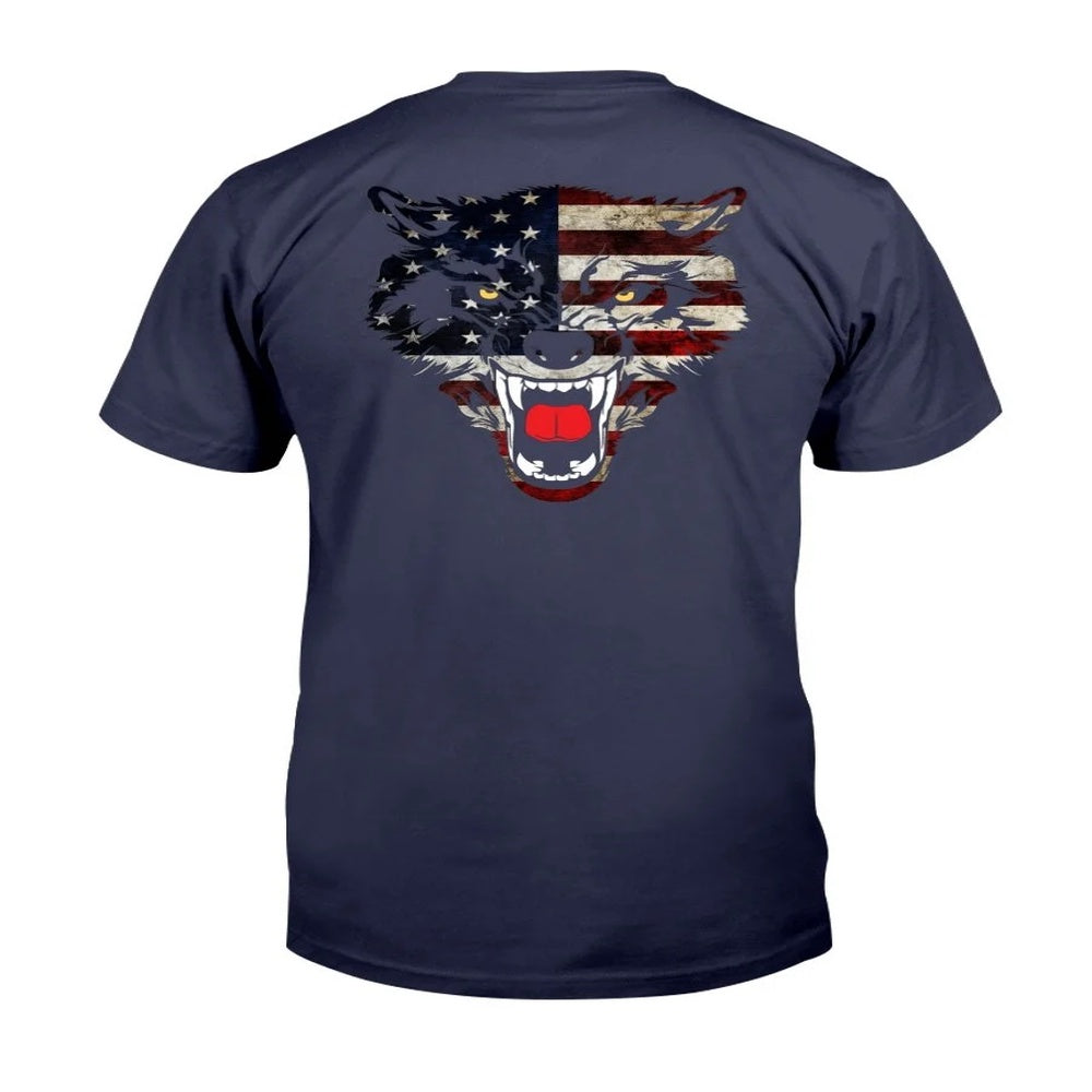 Veteran Tee Shirts, American Flag Wolf T-Shirt, Veterans Day Shirts