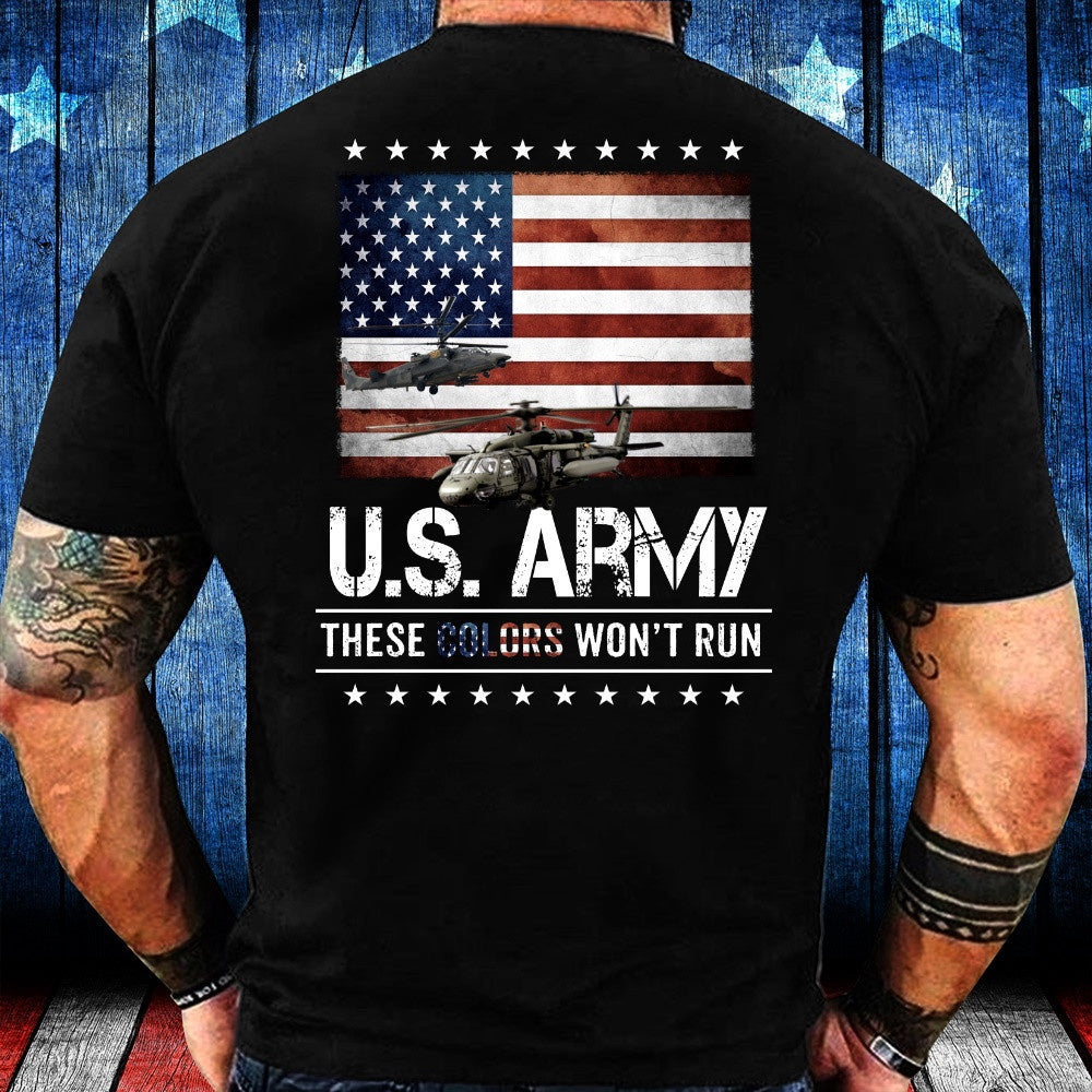 Veteran Tee Shirts, Army U.S Army These Colors Won't Run T-Shirt, Veterans Day Shirts