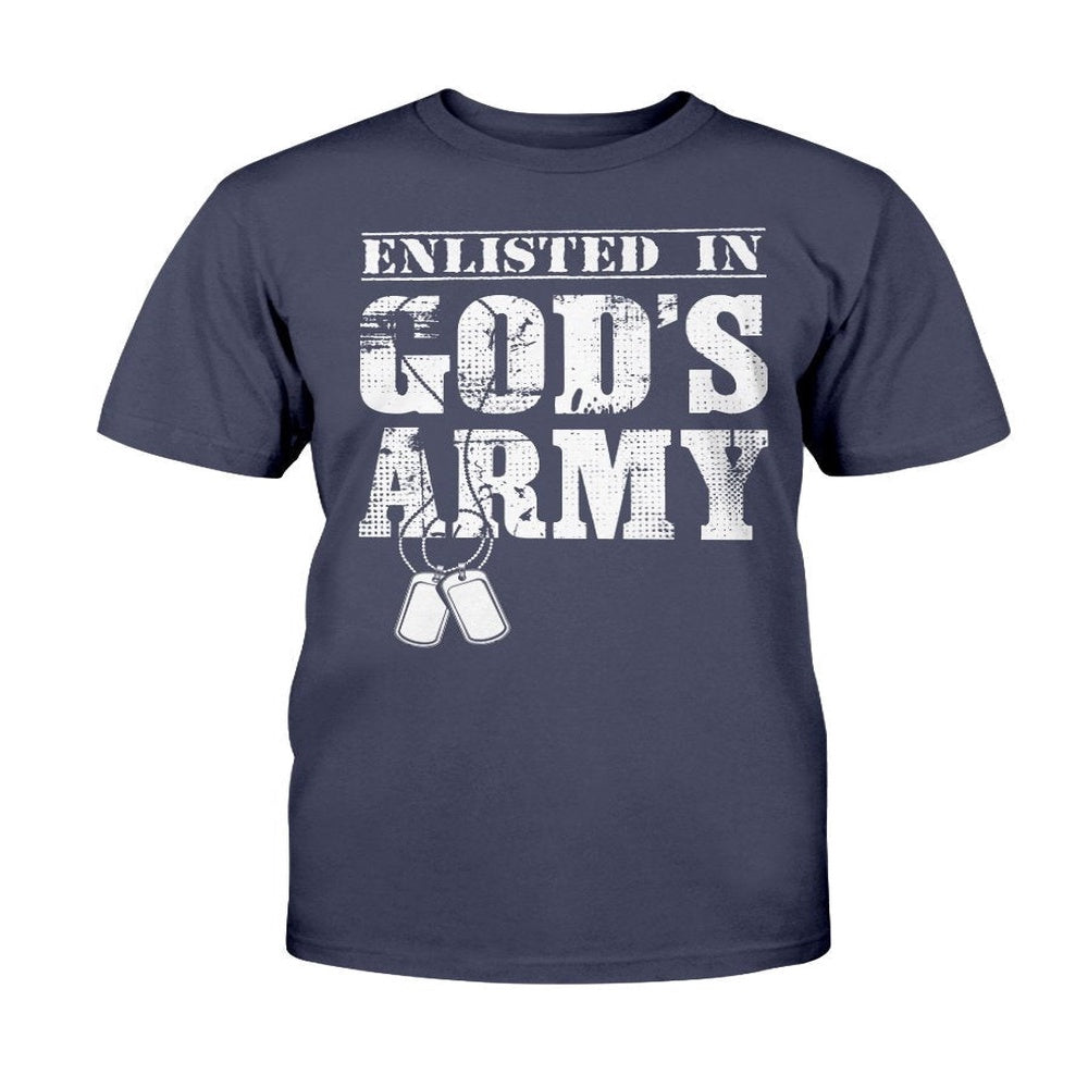 Veteran Tee Shirts, Army Veteran Enlisted In God's Army T-Shirt, Veterans Day Shirts