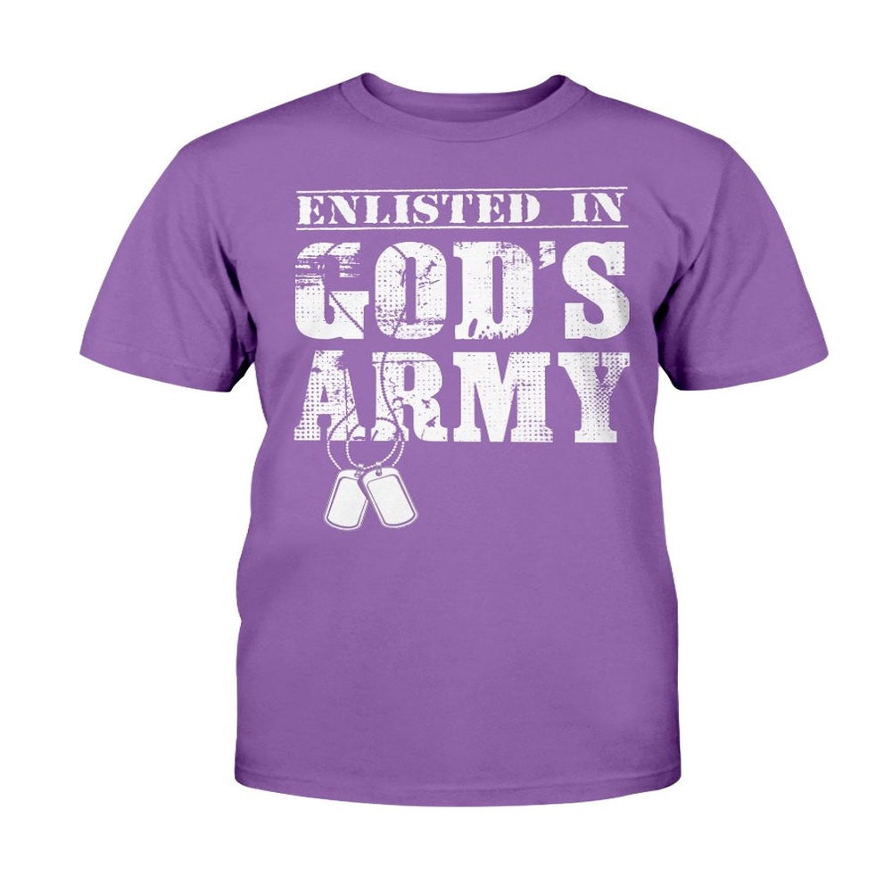 Veteran Tee Shirts, Army Veteran Enlisted In God's Army T-Shirt, Veterans Day Shirts