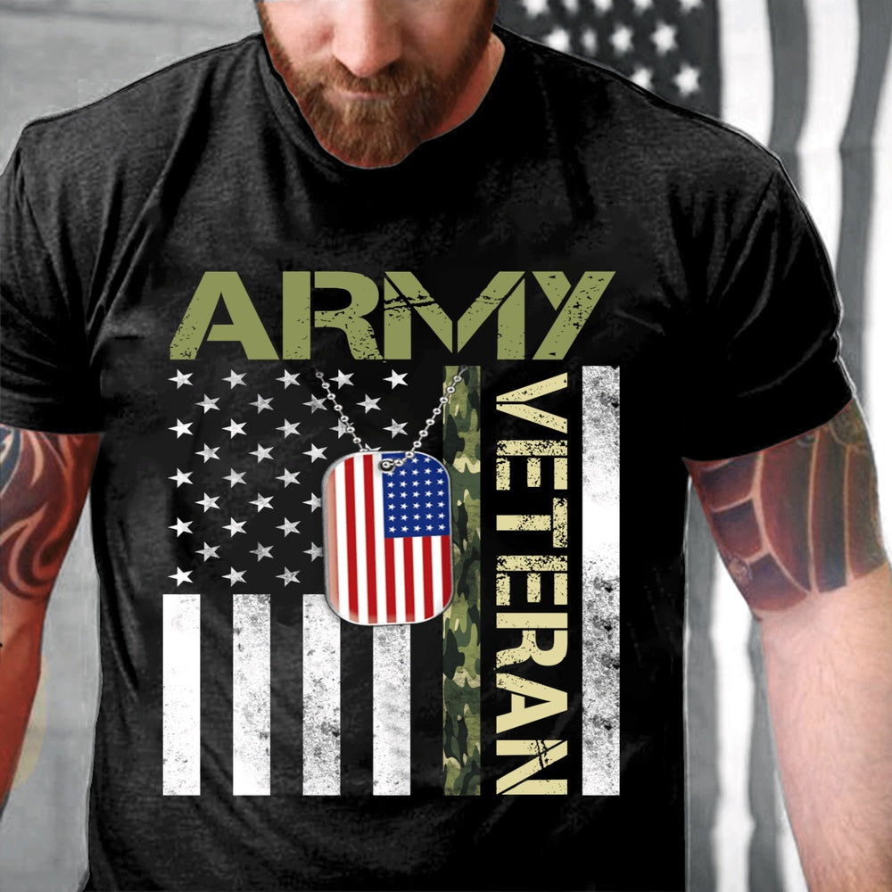 Veteran Tee Shirts, Army Veteran Shirt - American Flag Camo Proud Us Army Veteran T-Shirt, Veterans Day Shirts