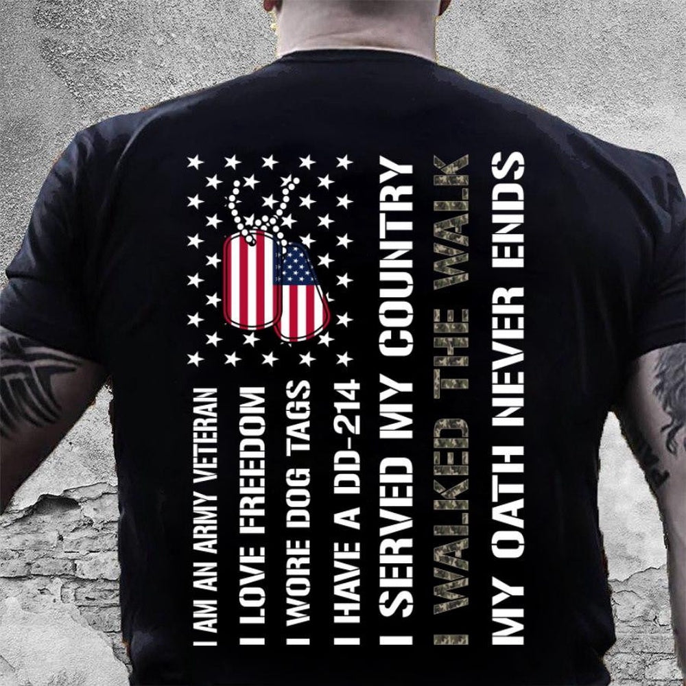 Veteran Tee Shirts, Army Veteran Shirts I Am An Army Veteran I Walked The Walk T-Shirt, Veterans Day Shirts