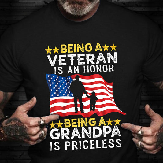 Veteran Tee Shirts, Being A Veteran Is An Honor Shirt Proud Grandpa Hero T-Shirt Gifts For Stepdad, Veterans Day Shirts