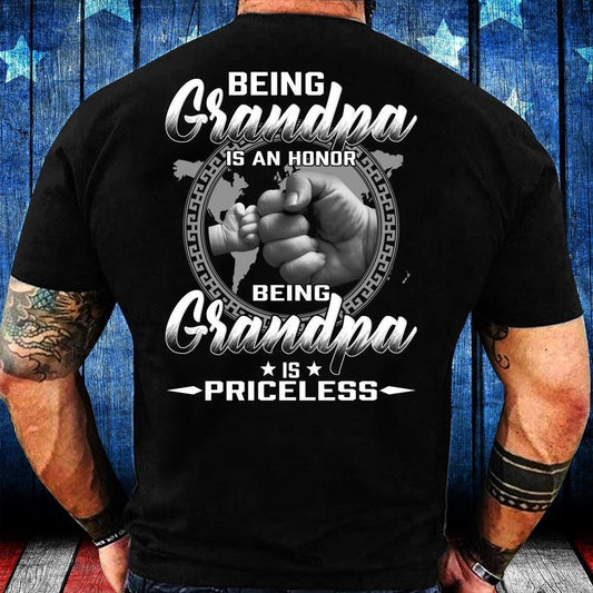 Veteran Tee Shirts, Being Grandpa Is An Honor Being Grandpa Is Priceless T-Shirt, Veterans Day Shirts