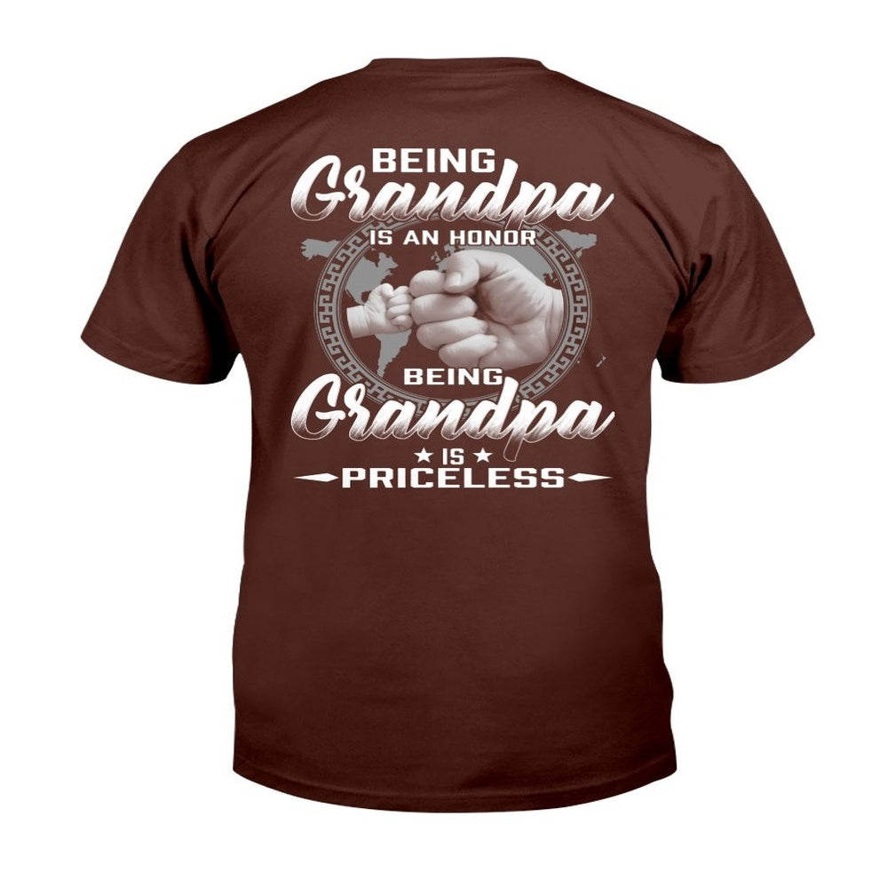 Veteran Tee Shirts, Being Grandpa Is An Honor Being Grandpa Is Priceless T-Shirt, Veterans Day Shirts