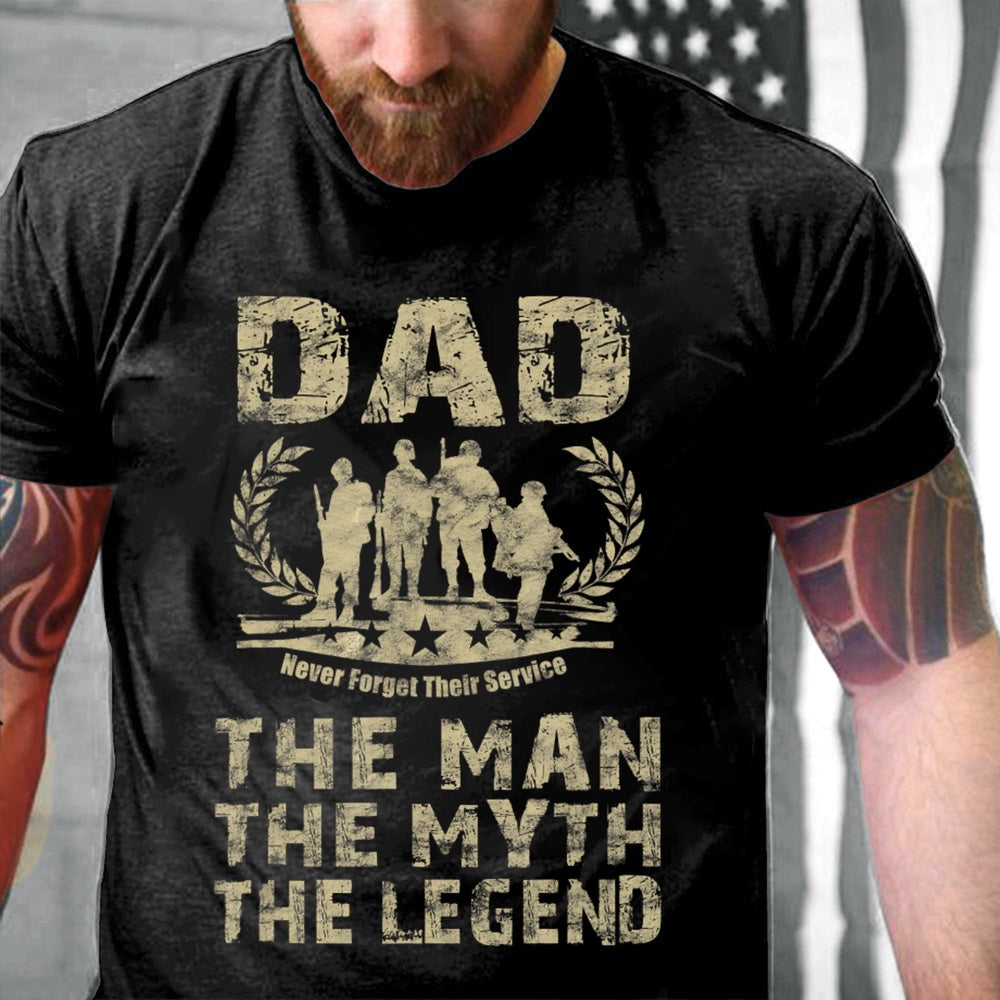 Veteran Tee Shirts, Dad The Man The Myth The Legend Veteran Shirt Retro Graphic US Army T-Shirt Military Dad Gifts, Veterans Day Shirts