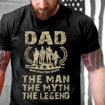 Veteran Tee Shirts, Dad The Man The Myth The Legend Veteran Shirt Retro Graphic US Army T-Shirt Military Dad Gifts, Veterans Day Shirts