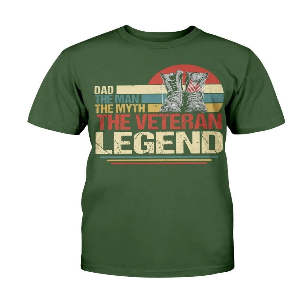 Veteran Tee Shirts, Dad The Man The Myth The Veteran Legend T-Shirt, Veterans Day Shirts