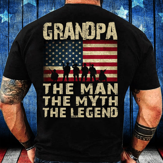 Veteran Tee Shirts, Father's Day Grandpa The Man Myth The Legend T-Shirt, Veterans Day Shirts