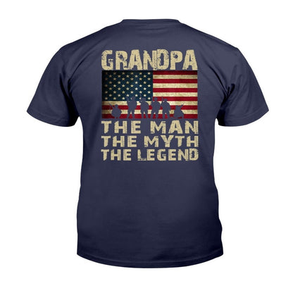 Veteran Tee Shirts, Father's Day Grandpa The Man Myth The Legend T-Shirt, Veterans Day Shirts