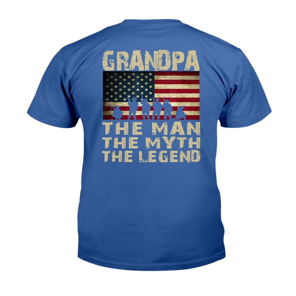 Veteran Tee Shirts, Father's Day Grandpa The Man Myth The Legend T-Shirt, Veterans Day Shirts