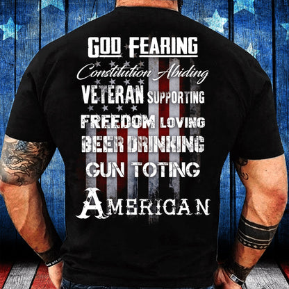 Veteran Tee Shirts, God Fearing Veteran Supporting Freedom Loving T-Shirt, Veterans Day Shirts