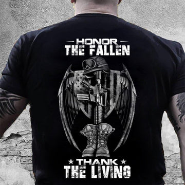 Veteran Tee Shirts, Honor The Fallen Thank The Living Standard T-Shirt, Veterans Day Shirts
