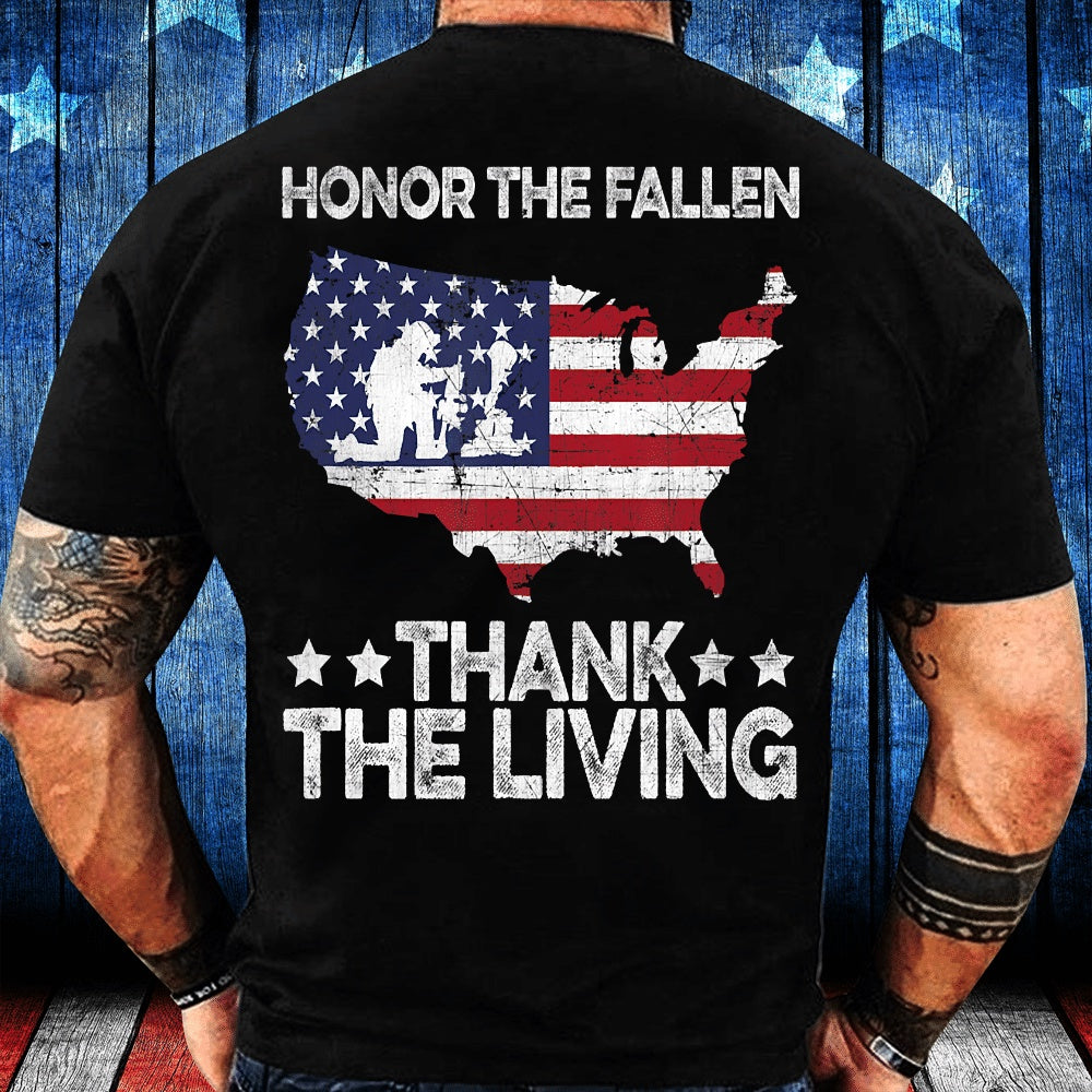 Veteran Tee Shirts, Honor the Fallen Thank the Living Veteran Military T-Shirt, Veterans Day Shirts