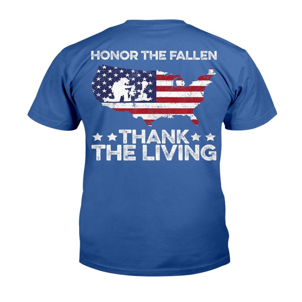 Veteran Tee Shirts, Honor the Fallen Thank the Living Veteran Military T-Shirt, Veterans Day Shirts