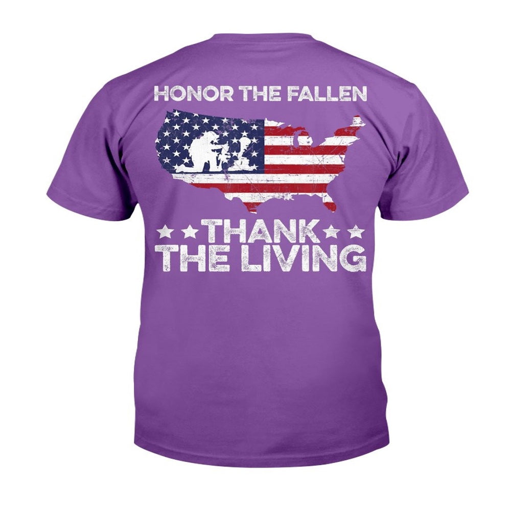 Veteran Tee Shirts, Honor the Fallen Thank the Living Veteran Military T-Shirt, Veterans Day Shirts